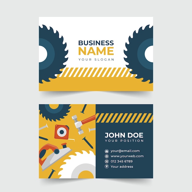 Hand drawn flat design handyman business card