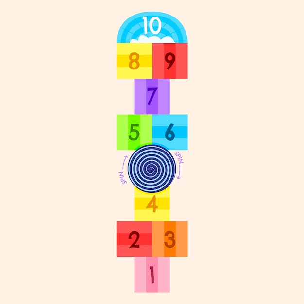 Hand drawn flat design hopscotch game