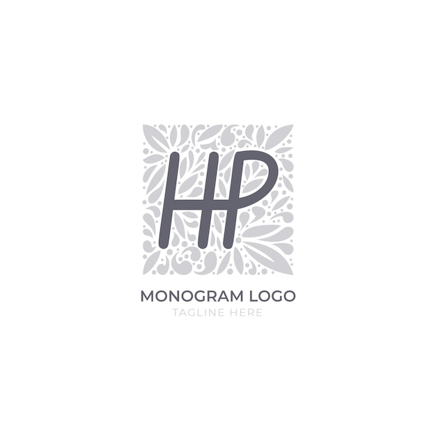 Free Vector hand drawn flat design hp or ph logo