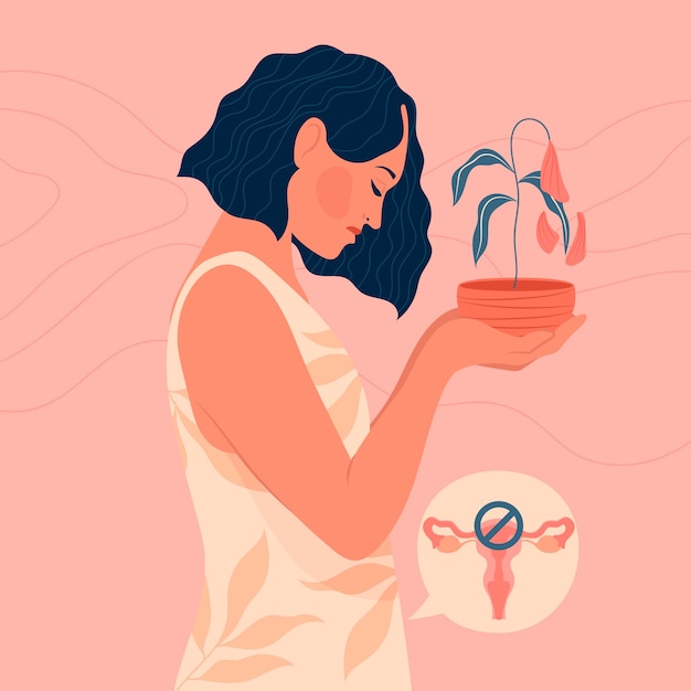 Hand drawn flat design infertility illustration