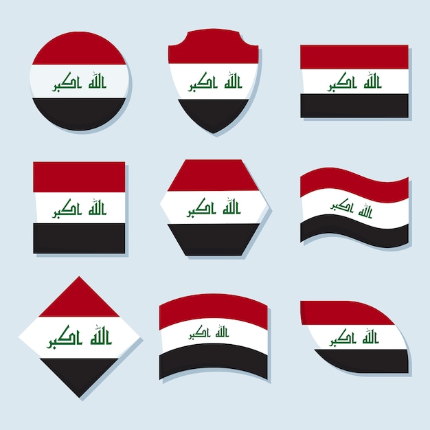 Hand drawn flat design iraq national emblems