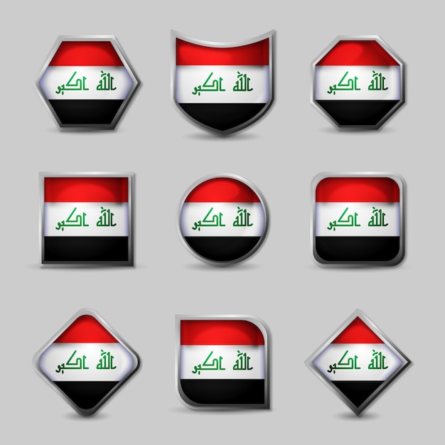 Free vector hand drawn flat design iraq national emblems