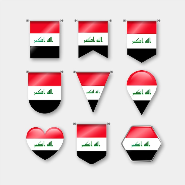 Free vector hand drawn flat design iraq national emblems