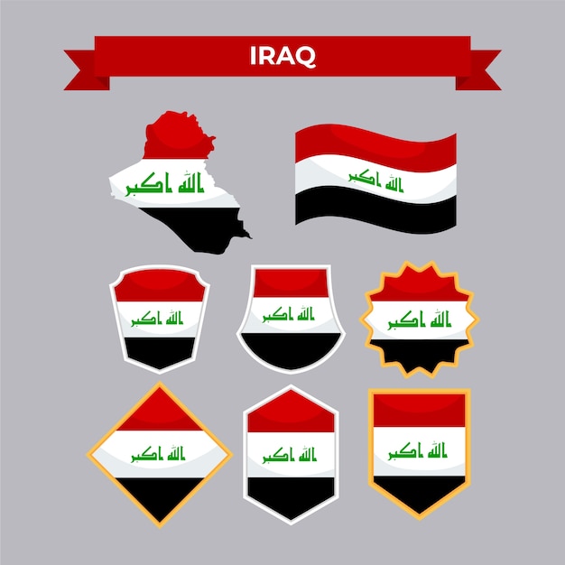 Free Vector hand drawn flat design iraq national emblems