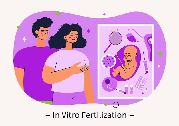 Hand drawn flat design ivf illustration