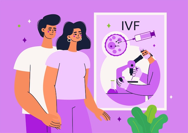 Hand drawn flat design ivf illustration