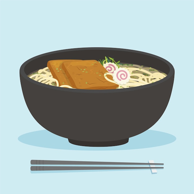 Free Vector hand drawn flat design japan food illustration