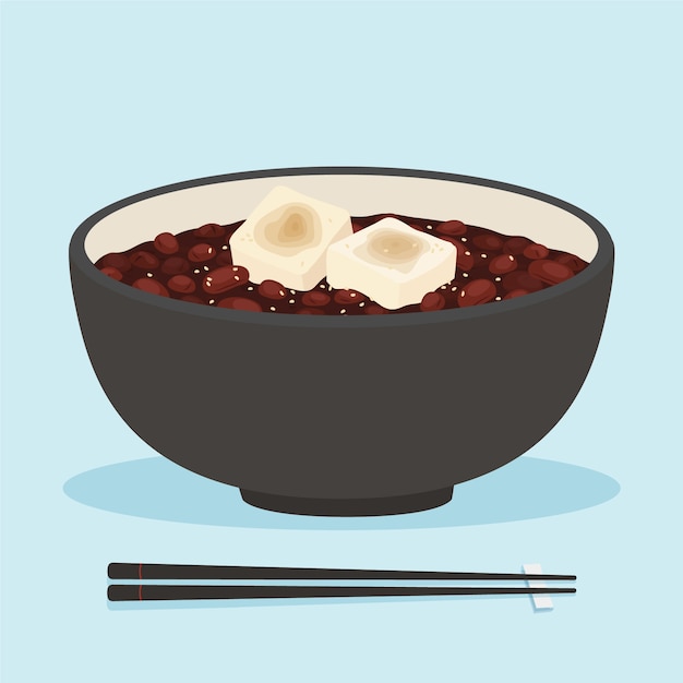 Hand drawn flat design japan food illustration