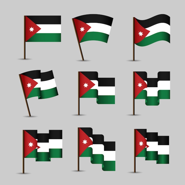 Free vector hand drawn flat design jordan national emblems