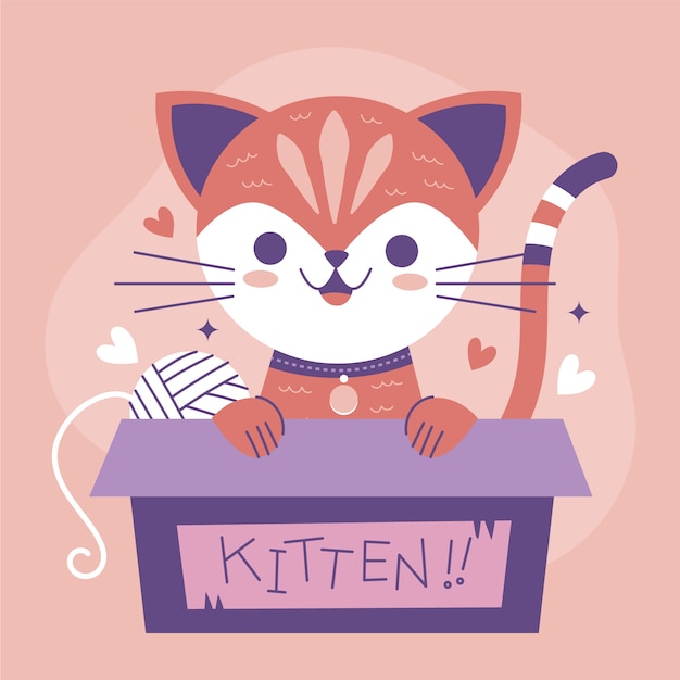 Free Vector hand drawn flat design kawaii animal illustrations