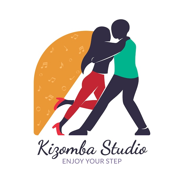 Free Vector hand drawn flat design kizomba logo or badge