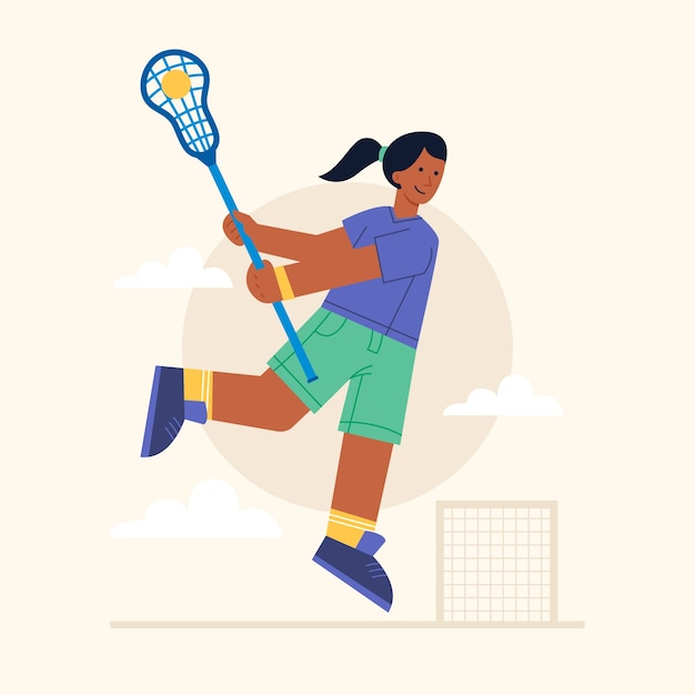 Free Vector hand drawn flat design lacrosse illustration