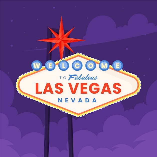 Free Vector hand drawn flat design las vegas sign