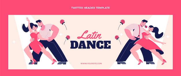 Free Vector hand drawn flat design latin dance party template