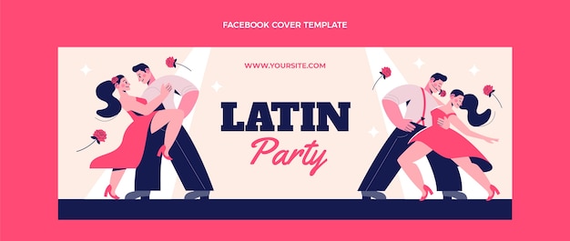 Hand drawn flat design latin dance party template