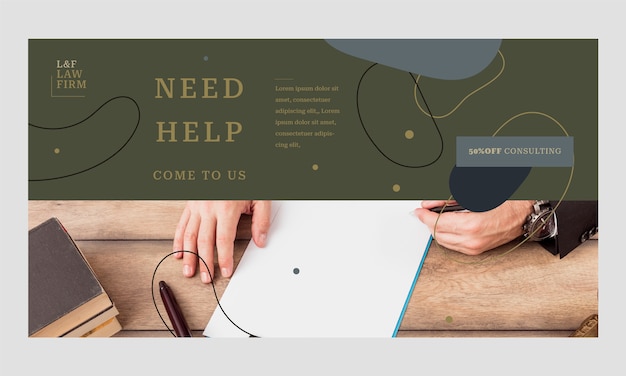 Free vector hand drawn flat design law firm facebook ad