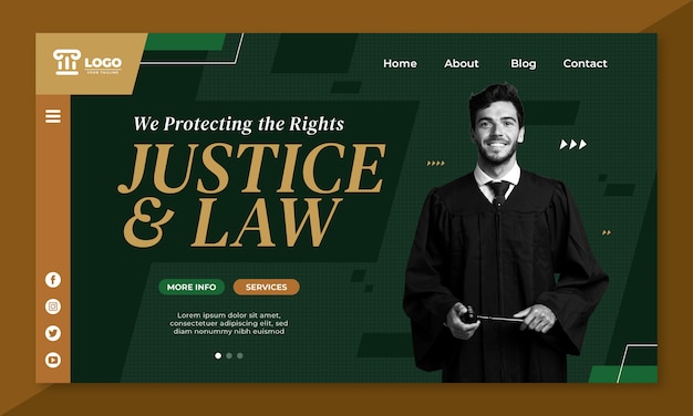 Free Vector hand drawn flat design law firm landing page