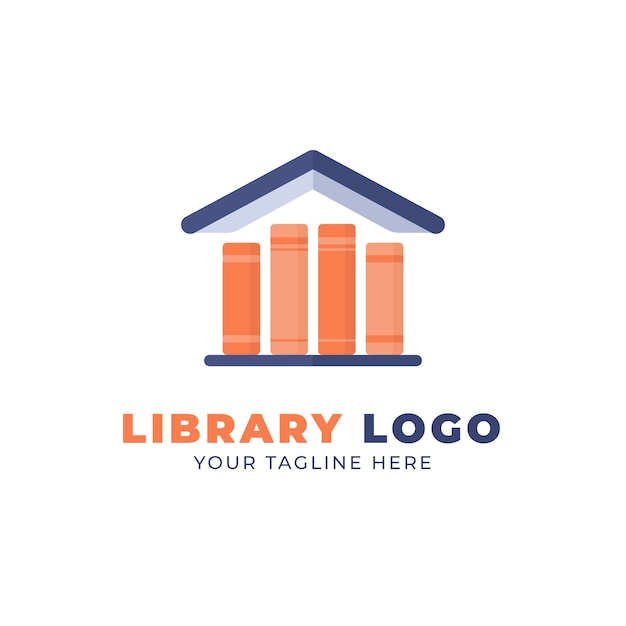 Free vector hand drawn flat design library logo template