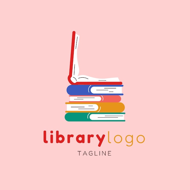 Free vector hand drawn flat design library logo template