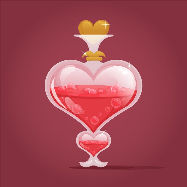 Hand drawn flat design love potion illustration