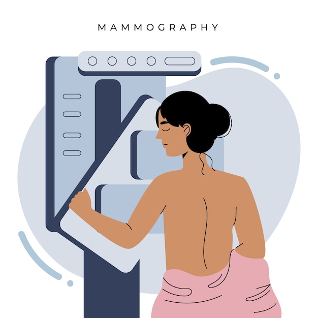 Free Vector hand drawn flat design mammography illustration