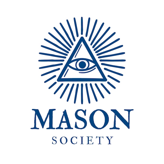 Free Vector hand drawn flat design mason logo