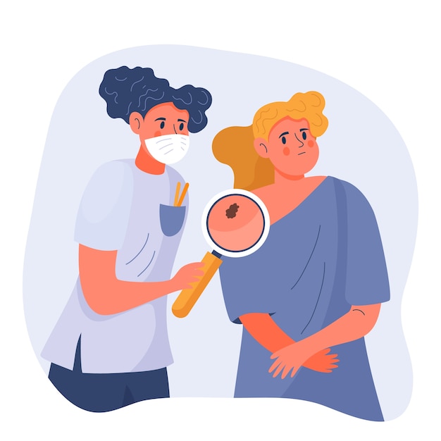 Hand drawn flat design melanoma illustration