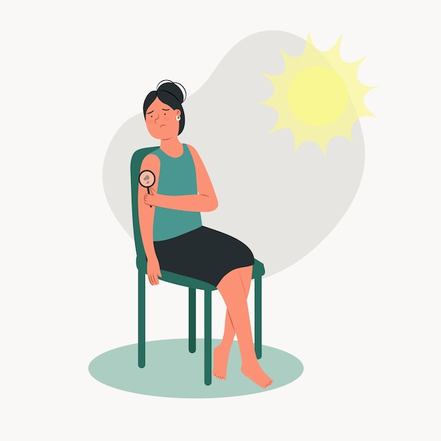 Hand drawn flat design melanoma illustration