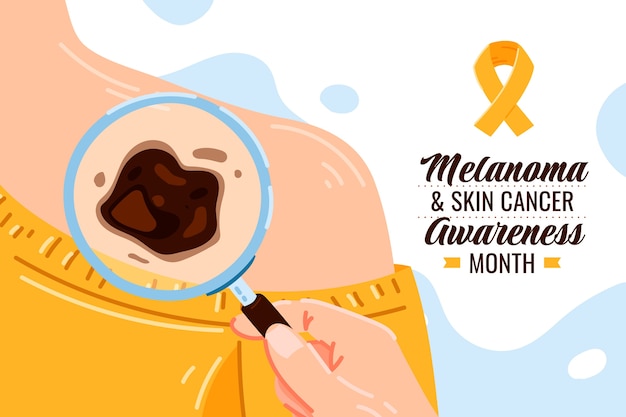 Free Vector hand drawn flat design melanoma illustration