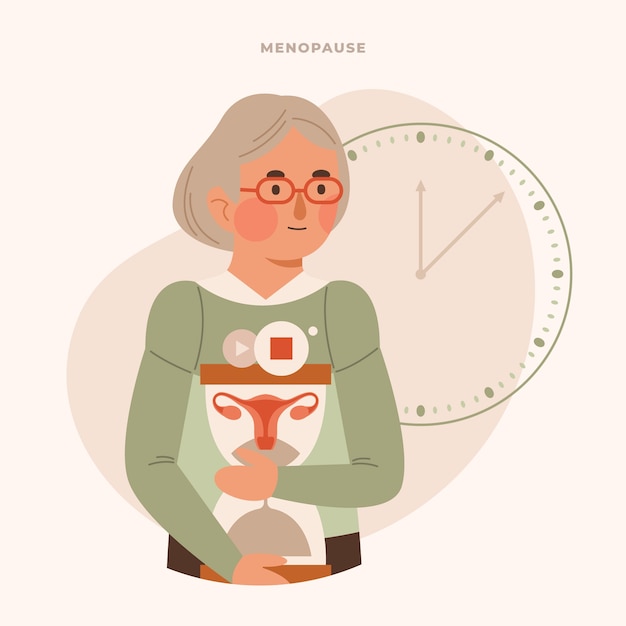 Hand drawn flat design menopause illustration