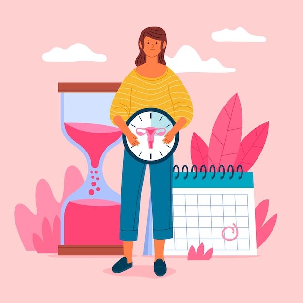 Hand drawn flat design menopause illustration