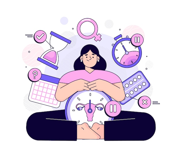 Free Vector hand drawn flat design menopause illustration