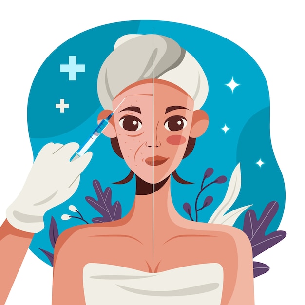 Free vector hand drawn flat design mesotherapy illustration