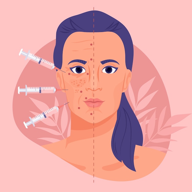 Free Vector hand drawn flat design mesotherapy illustration