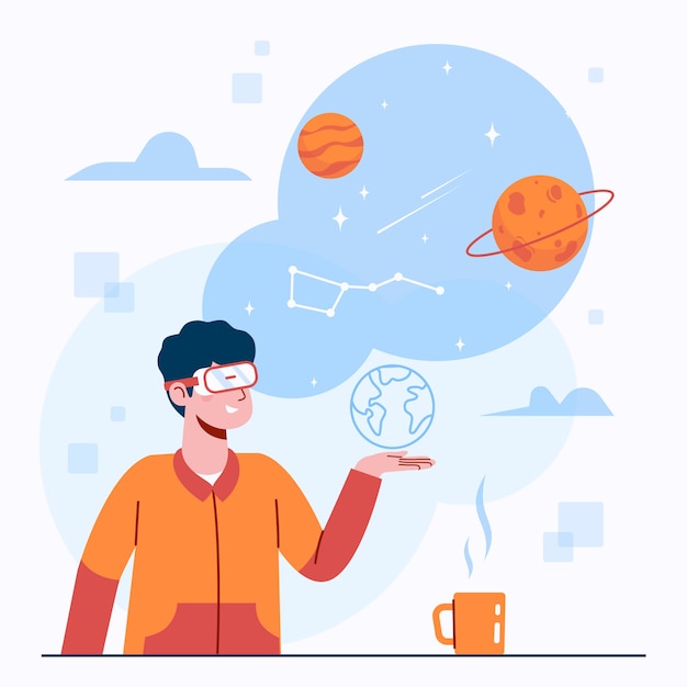 Free Vector hand drawn flat design metaverse background