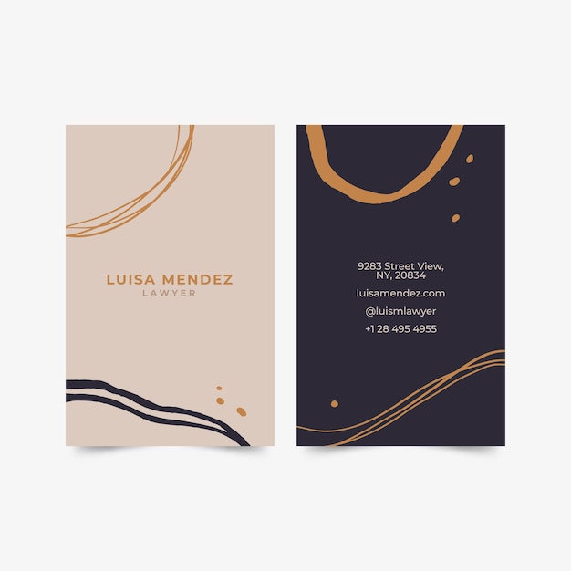 Hand drawn flat design minimal business card