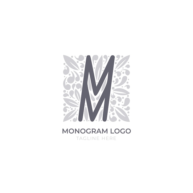 Free vector hand drawn flat design mm logo template