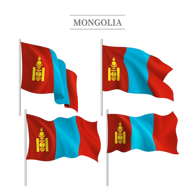 Hand drawn flat design mongolia national emblems