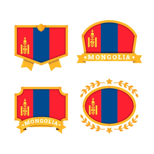 Free Vector hand drawn flat design mongolia national emblems