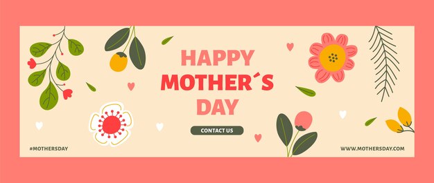 Hand drawn flat design mother's day template