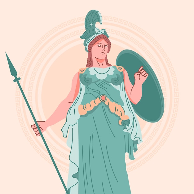 Hand drawn flat design mythology illustration