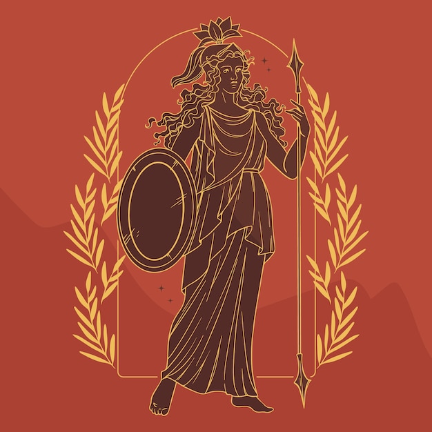 Free Vector hand drawn flat design mythology illustration