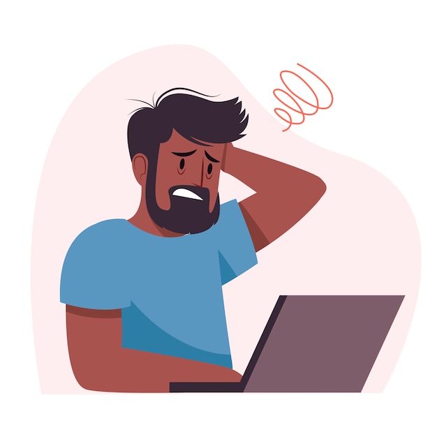 Hand drawn flat design overwhelmed people illustration