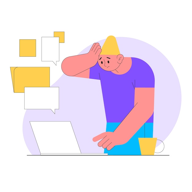 Hand drawn flat design overwhelmed people illustration