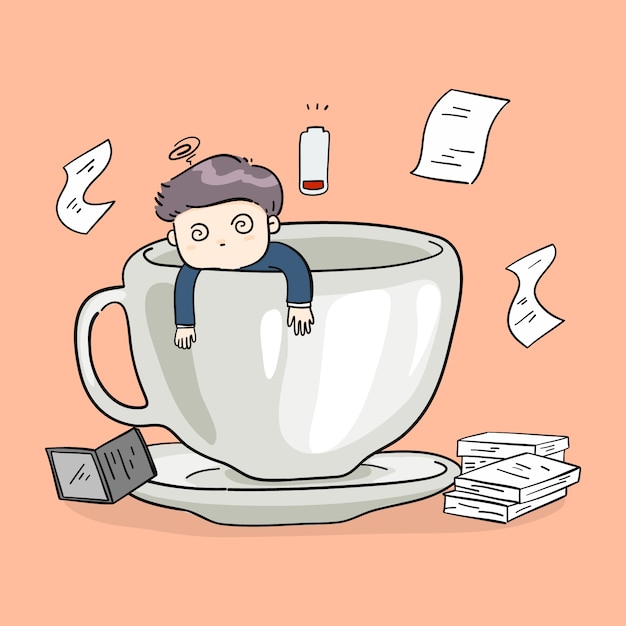 Free vector hand drawn flat design overwhelmed people illustration