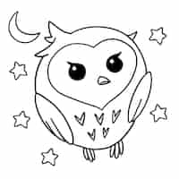 Free vector hand drawn flat design owl outline