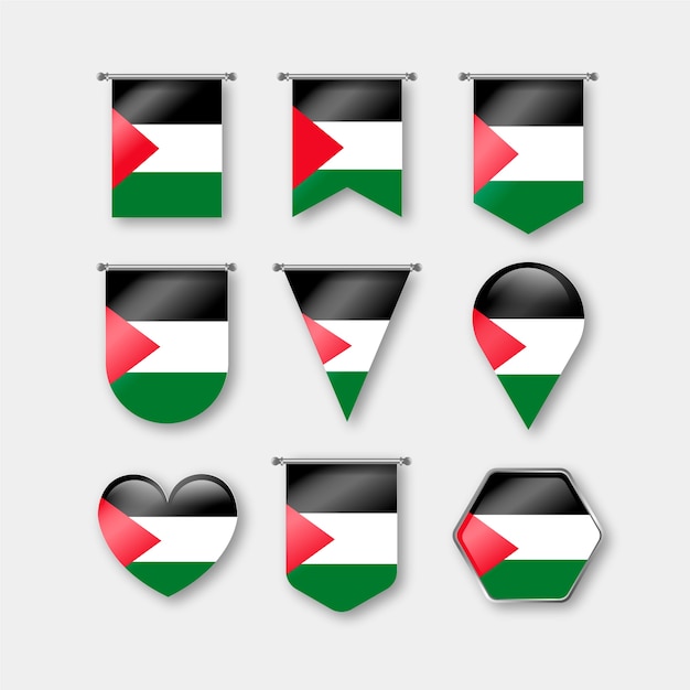 Free vector hand drawn flat design palestine national emblems