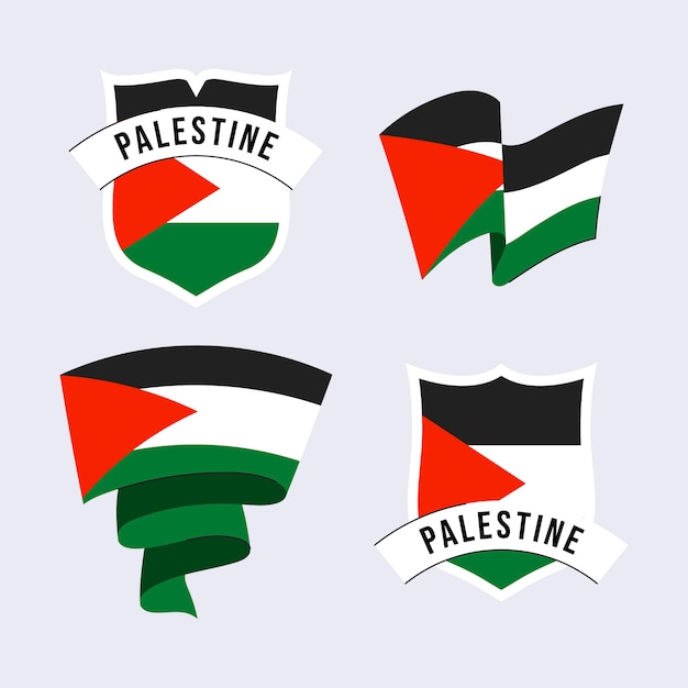 Free Vector hand drawn flat design palestine national emblems