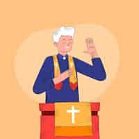 Free vector hand drawn flat design pastor illustration