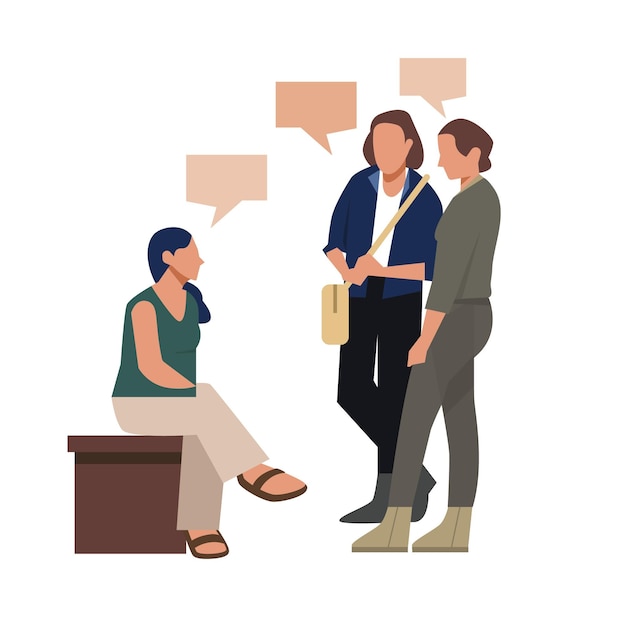 Hand drawn flat design of people talking